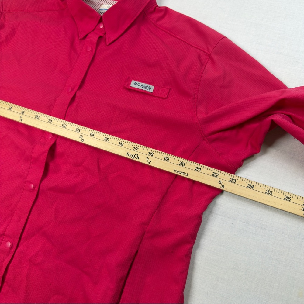 Women's Columba PFG Vented Fishing Shirt Size XL Roll-Tab Sleeves Snaps Pink - Picture 10 of 13